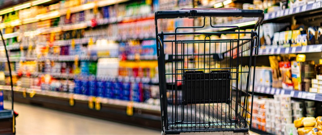 Trolley in a UK supermarket