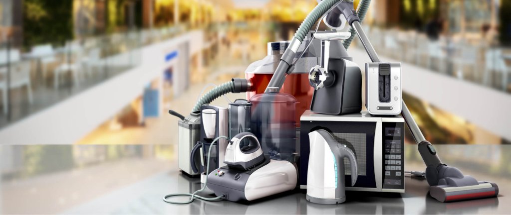 Household goods displayed in a shopping mall