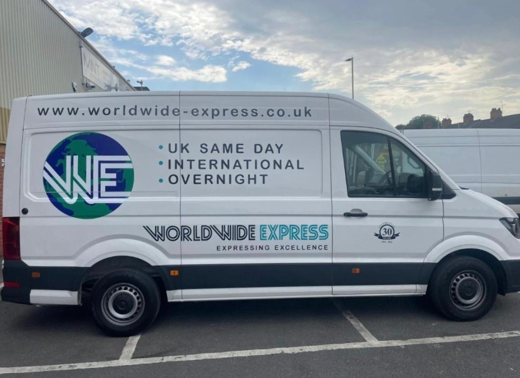 Worldwide Express Dedicated Delivery Van Side View